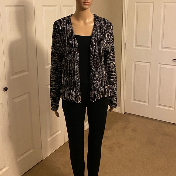 Nic+Zoe Fringe Knit Tweed Jacket MP - Picture 2 of 10